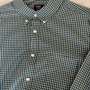 UNTUCKit Men's Green and White Plaid Shirt